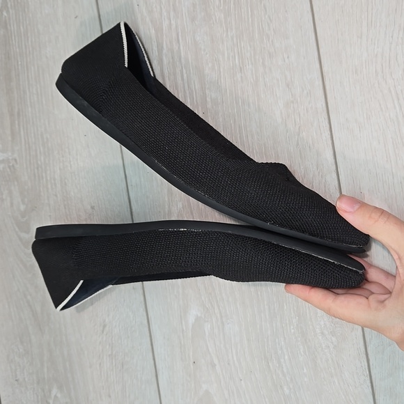 Rothy's Black Women's The Pointed Toe Knit Flats Shoes Sz 9 - Picture 9 of 12